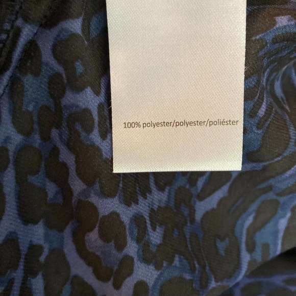 NWT Gigi Parker Dress Womens Sz M‎ Navy Blue Animal Print Eclipse Tiered Blouson - Picture 8 of 11